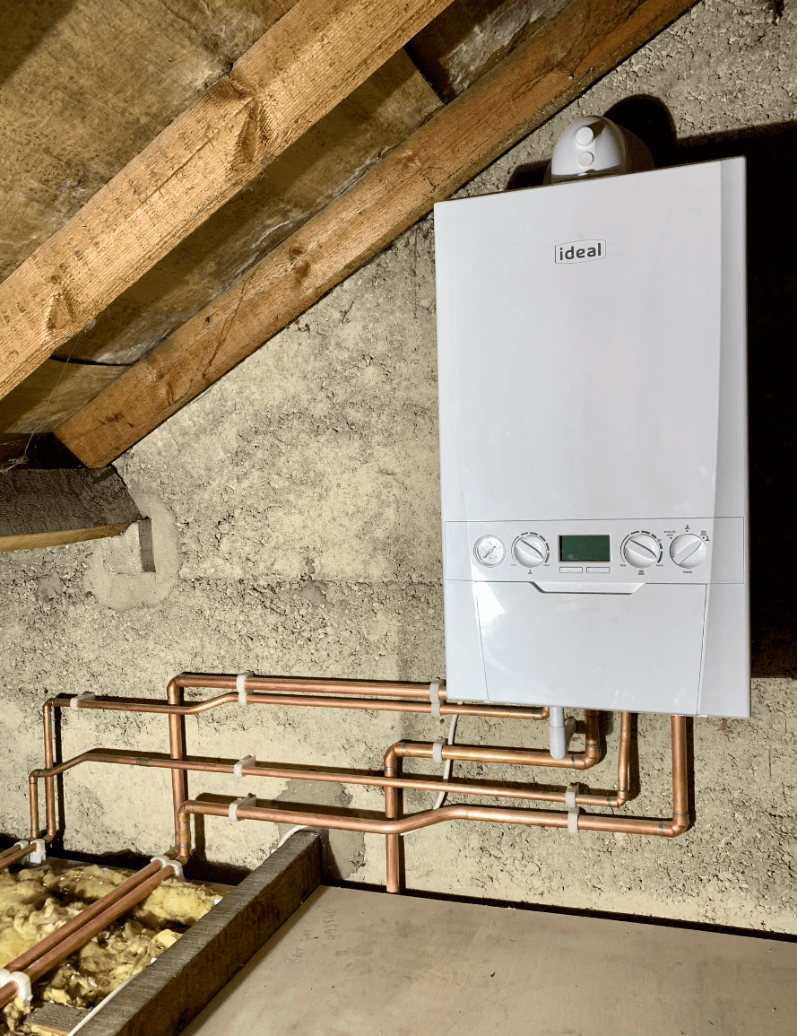 Sometimes boilers are in the attic, we can help to fit those!