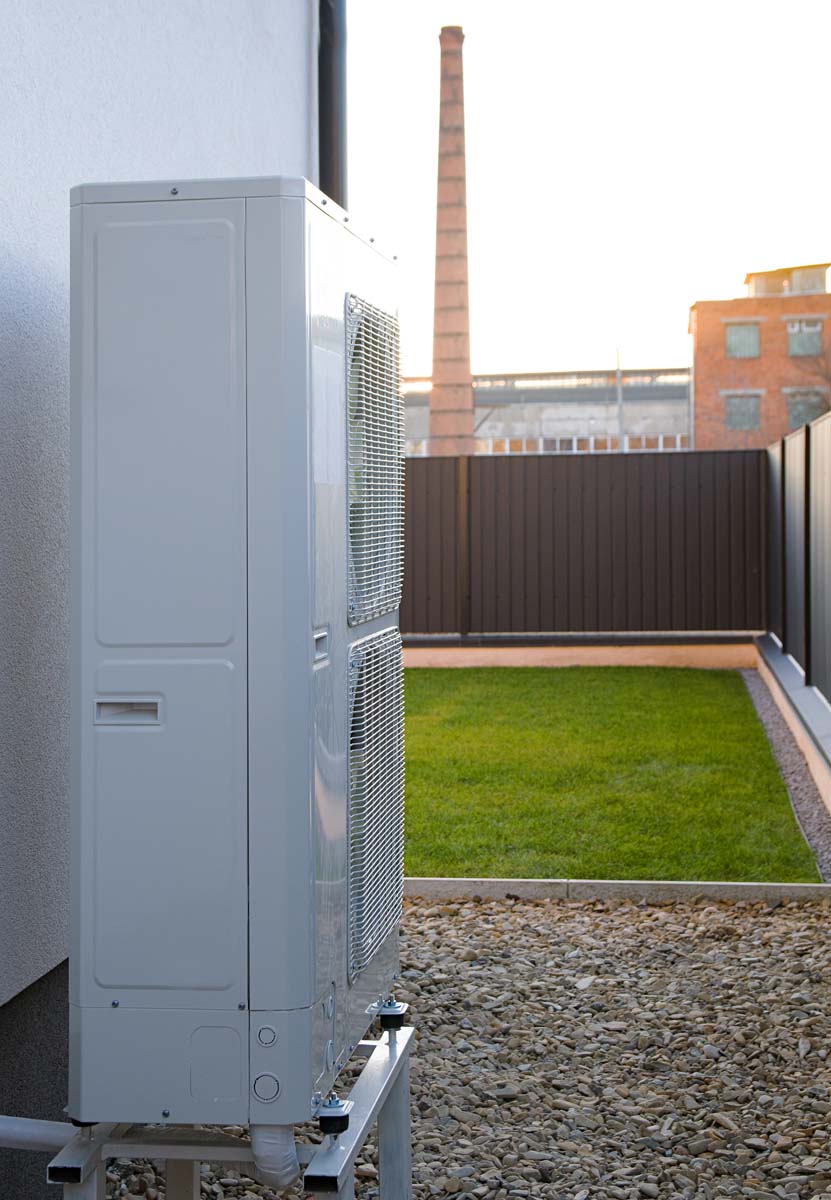 Installation of a heat pump in a residential building